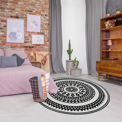 Tapis rond tissé UTOPIA UN AMOUR DE TAPIS