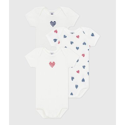 Lot de 3 bodies manches courtes PETIT BATEAU