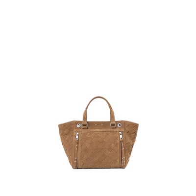 Sac Cabas IKKS En Toile De Coton Kaki - Porté Main Ou Bandoulière - Occasion Très Bon état