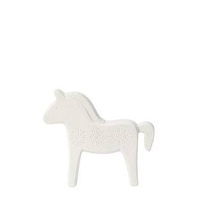 Statue cheval de noël décoratif en grès H15 SIA DECO