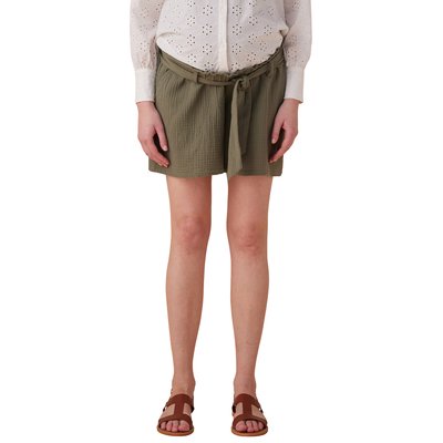 Short grossesse effet paperbag en gaze de coton ENVIE DE FRAISE