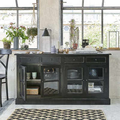 Buffet en bois d'acajou 4 portes 4 tiroirs  BASTIDE BERAH GETAH