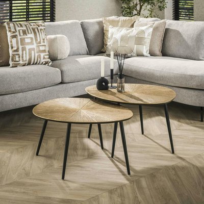 Table basse organique, motif soleil (lot de 2) RALF PIER IMPORT