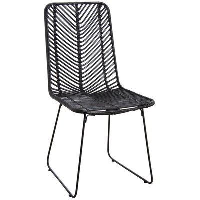 Chaise en rotin noir et métal Noir AUBRY GASPARD