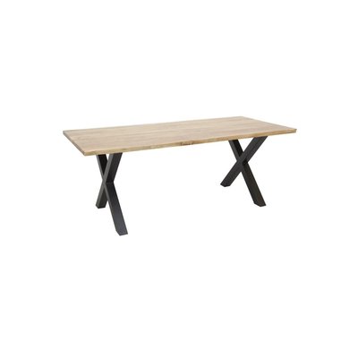 Table rectangulaire en acacia pied X L 200 Ep. 35mm AUBRY GASPARD