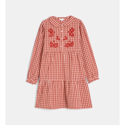 Robe vichy taurelia à broderies en coton bio CADET ROUSSELLE