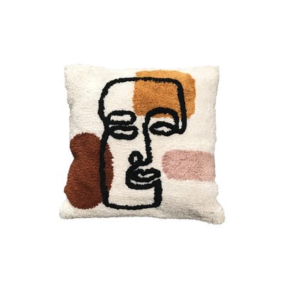 Coussin tufté imprimé graphique coton RETRO MOOD TODAY