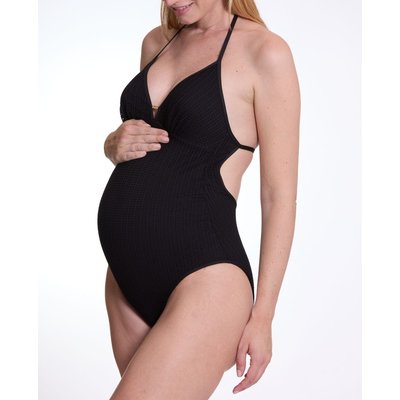 Maillot de bain de maternité Milos noir CACHE COEUR