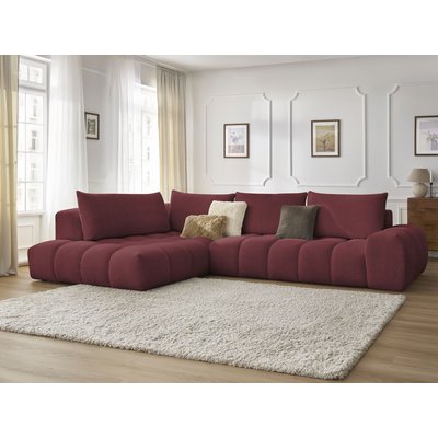 Canapé d'angle fixe 4 places en tissu chiné, EVEREST BOBOCHIC