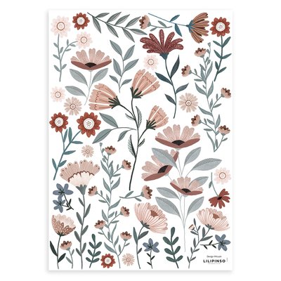 Stickers muraux fleurs OCEAN FIELD LILIPINSO
