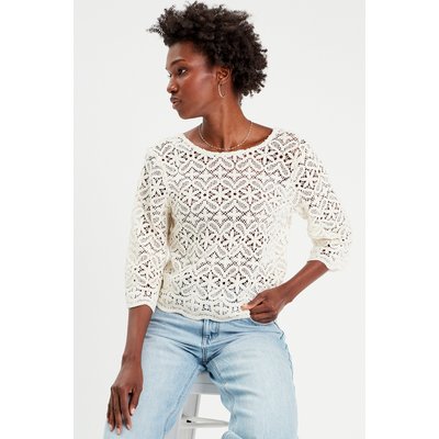 T-shirt manches 3/4 macramé CACHE CACHE