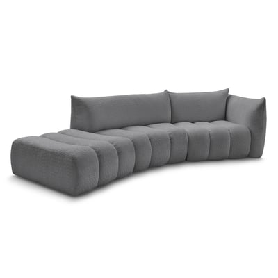 Canapé modulable 4 places en tissu bouclette, AZRA BOBOCHIC