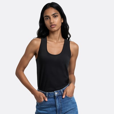 Cotton Racerback Vest Top LA REDOUTE COLLECTIONS