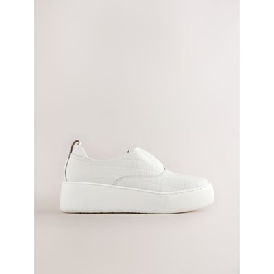 Baskets compensées épaisses en cuir à enfiler signature NEXT