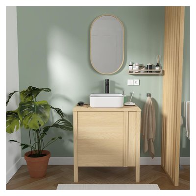 Meuble simple+vasque+robinet+miroir NESTO MOB IN