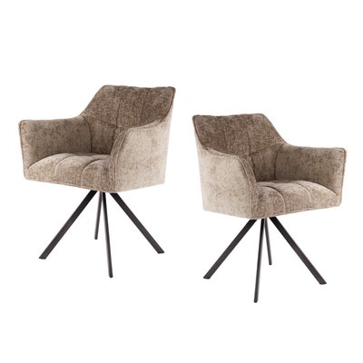 Lot de 2 fauteuils pivotants en velours - LANA MATHI DESIGN