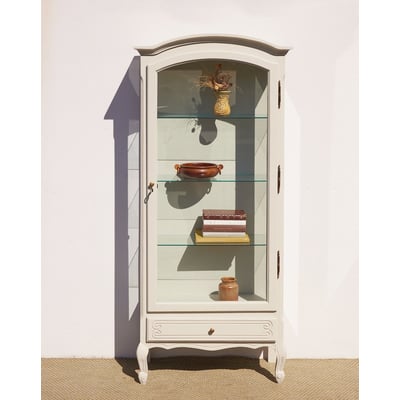 Vitrine en bois vert clair Victoria N°1339 - Bon état DEBONGOUT