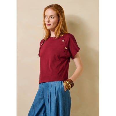 T-shirt blanc manches courtes en coton biologique LA FEE MARABOUTEE