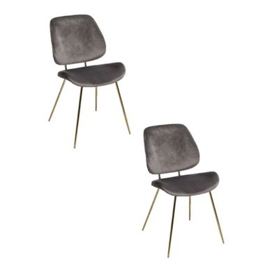 2 Chaises design velours et métal Slow TOILINUX