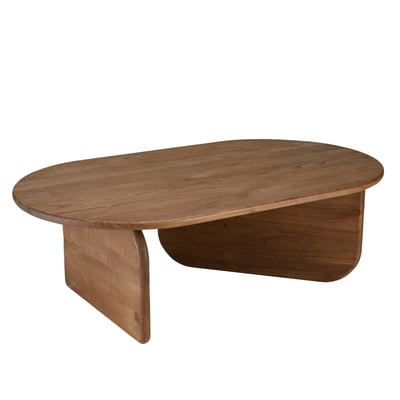Table basse 140cm forme organique en bois de mindi ARCUS PIER IMPORT