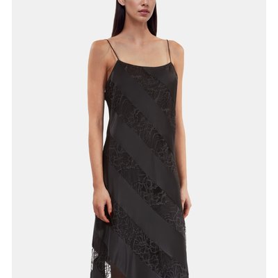 Robe nuisette longue en soie et dentelle THE KOOPLES