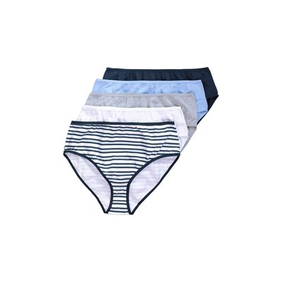 Culottes midi, lot de 5, rayures/couleur unie ULLA POPKEN