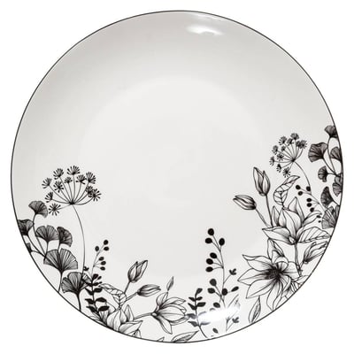 Lot de 6 assiettes plates en porcelaine WHITE FLORAL SECRET DE GOURMET