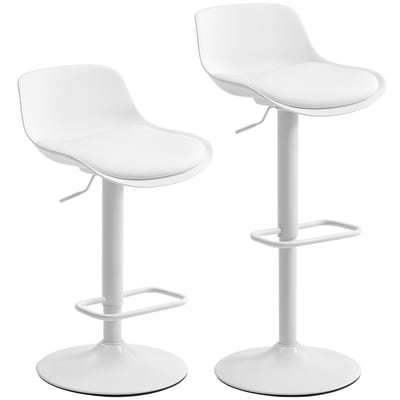 Tabouret de bar PU et acier Blanc HOMCOM