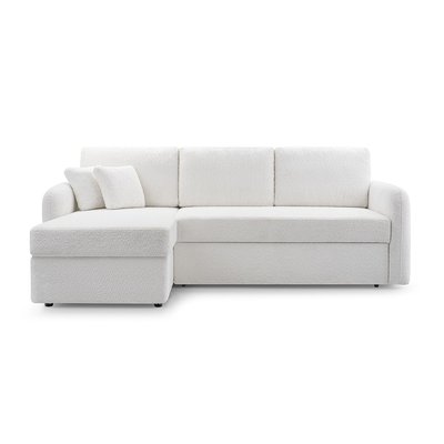 Canapé d'Angle Convertible en Tissu bouclette 4 places - POCATELLO LISA DESIGN