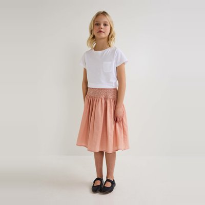 Jupon à smocks en coton MONOPRIX