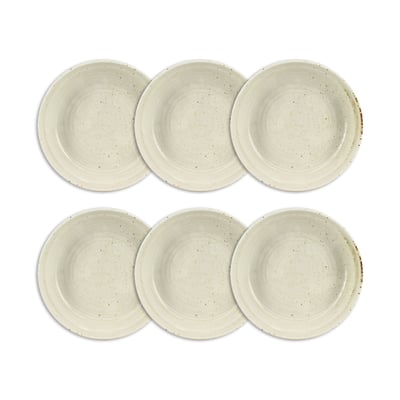 Lot de 6 assiettes creuses 34cl en porcelaine, ORA OGO LIVING