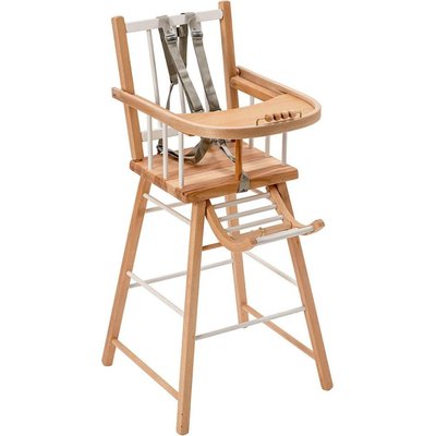 Pack Chaise haute André Hybride blanc et sa tablette blanche COMBELLE