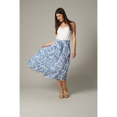Jupe midi en crêpe de viscose avec imprimé tropical DIPTI DEELUXE