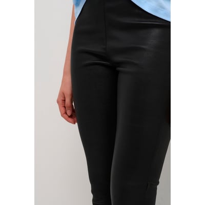 Pantalon En Cuir Noir Vintage Pauleka Paris Taille S - Occasion Très Bon état