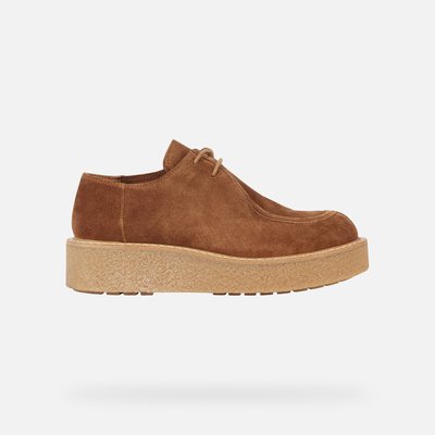 Derbies cuir Elidea, semelle effet crêpe GEOX