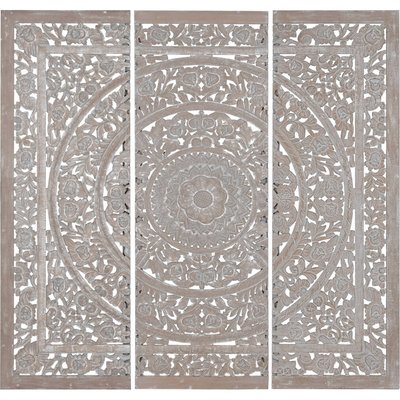 Tête de lit en bois, mandala sculpté RECOLLECTION