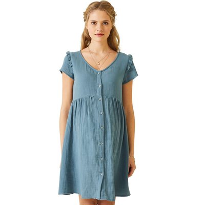 Robe De Grossesse Et D'allaitement Gaze De Coton VERTBAUDET