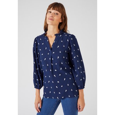 Blouse gaze pur coton brodée DAMART