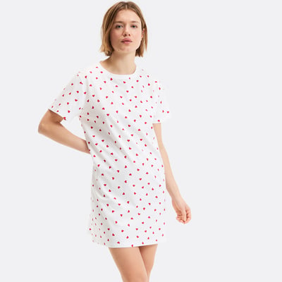 Heart print cotton jersey nightshirt LA REDOUTE COLLECTIONS