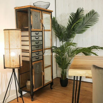 Armoire industrielle métal bois Lamphun PIER IMPORT