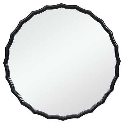 Miroir rond décoratif ondulé en bois H76 SIA DECO