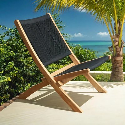 Fauteuil jardin lounge en corde noir Jala WANDA COLLECTION