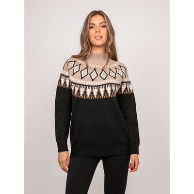 Pull Jacquard Col Montant Et Motif Norvégien Katana DONA LISA