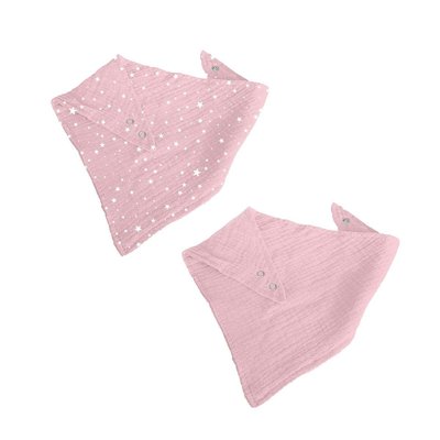Lot de 2 bavoirs bandana en gaze de coton HOME MAISON