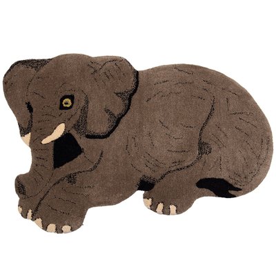 Tapis chambre enfant éléphant laine 60x90x2cm WADIGA