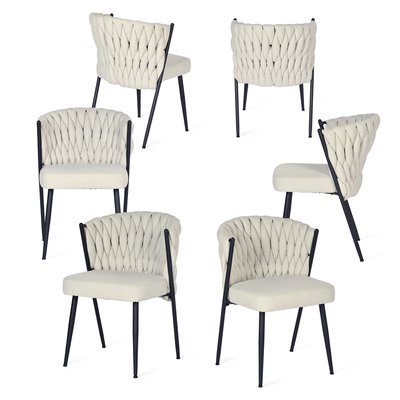 Lot de 6 chaise de salle à manger fauteuil style industriel, MILIANA MEUBLES COSY