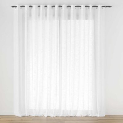 Grand Voilage à Oeillets Haltona Blanc  - Effet Lin Tissé DOUCEUR D'INTÉRIEUR