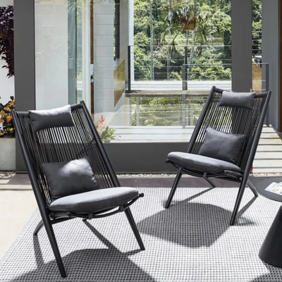 Chiliennes de jardin lounge design en métal (lot de 2) - BELLE ILE HELLIN, DEPUIS 1862