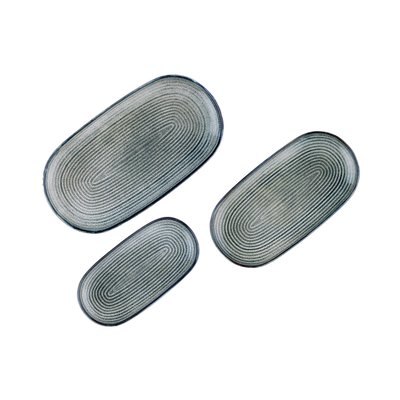 Lot de 3 plateaux en grès, ZEN BJORN