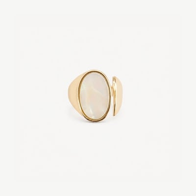 Bague ouverte avec nacre ovale BALABOOSTE